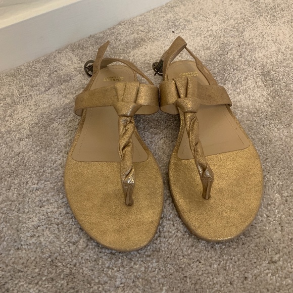 Johnston & Murphy women's gold sandals - Picture 3 of 4